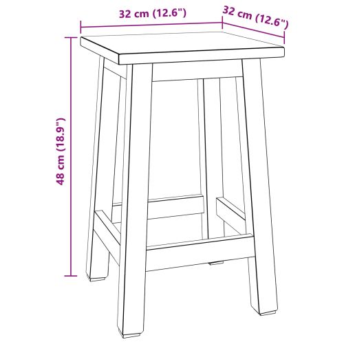 Стук Естествен 30 x 30 x 47 см Махагоново дърво