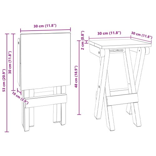 Стук Естествен 30 x 30 x 48 см Масивна регенерирана дървесина