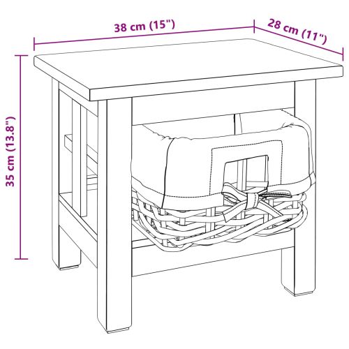 Странична маса Кафяво Масивна махагонова дървесина