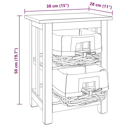 Странична маса Кафяво Масивна махагонова дървесина