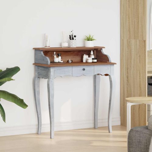 Бюро с чекмедже Бяло 80 x 40 x 92 см Масивно махагоново дърво