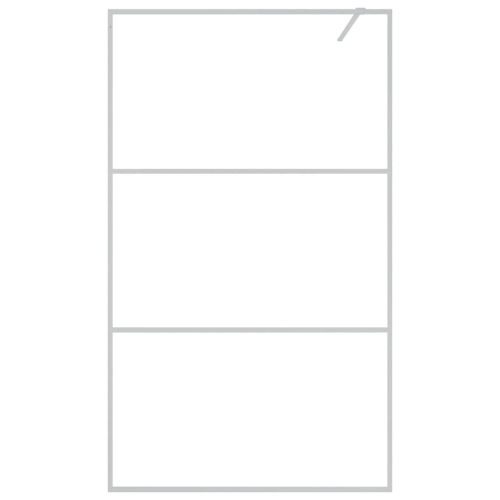 Параван за баня сребрист 115x195 см прозрачно ESG стъкло