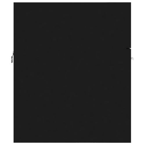 Комплект мебели за баня, черен, ПДЧ