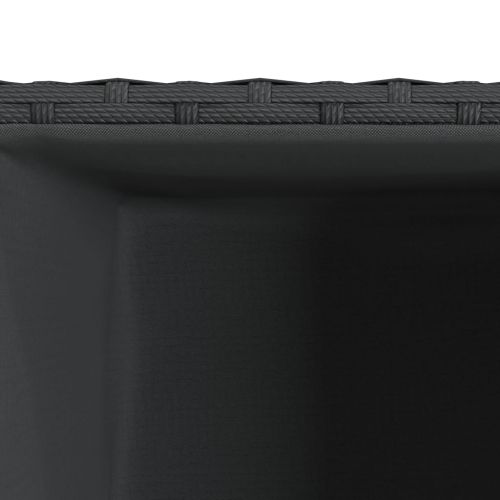 Градински кашпи, 2 бр, черни, 30x30x60 см, полиратан