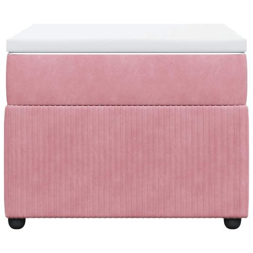 Боксспринг легло с матрак, розово, 90x200 см, кадифе