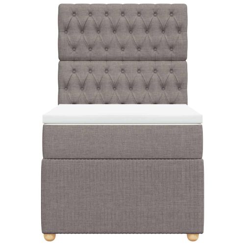 Боксспринг легло с матрак, таупе, 100x200 см, плат