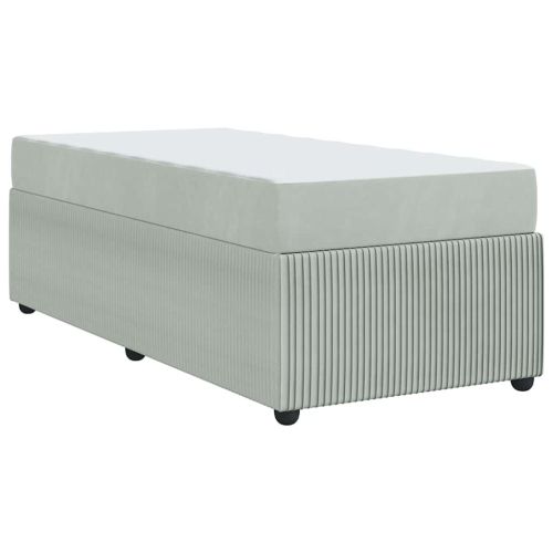 Рамка за легло с матрак Светлосиво 80 x 200 cm текстил