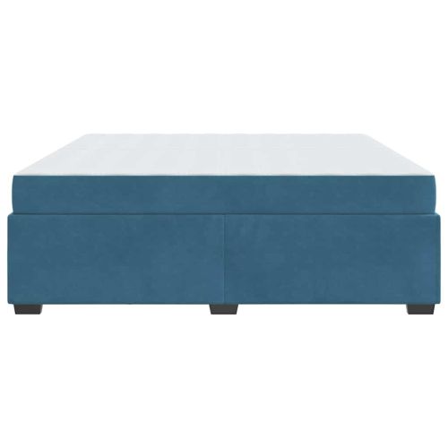 Рамка за легло с матрак Тъмен син 200 x 200 cm текстил