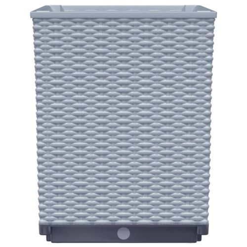 Кашпи, 4 бр, Светлосив, 30x30x37 см, полипропилен