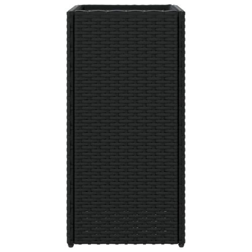 Градински плантер, черен, 30x30x60 см, полиратан