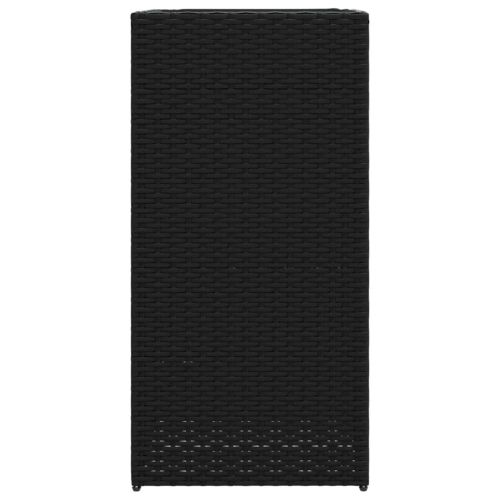 Градински плантер, черен, 40x40x80 см, полиратан