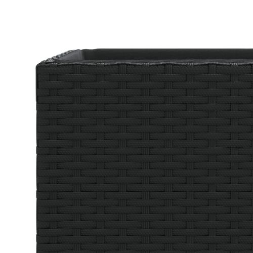 Градински плантер, черен, 40x40x80 см, полиратан