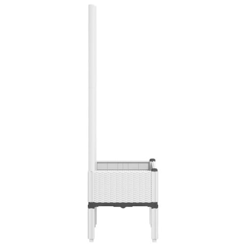 Градински сандък с пергола, бял, 40x40x142 см, PP