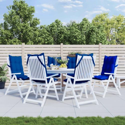 Възглавници за столове с облегалка 6 бр кралскосин Оксфорд плат