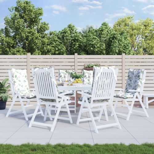 Възглавници за столове с облегалка 6 бр на листа Оксфорд плат