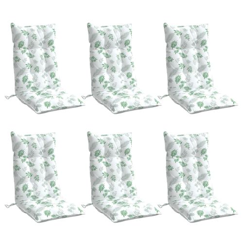 Възглавници за столове с облегалка 6 бр на листа Оксфорд плат