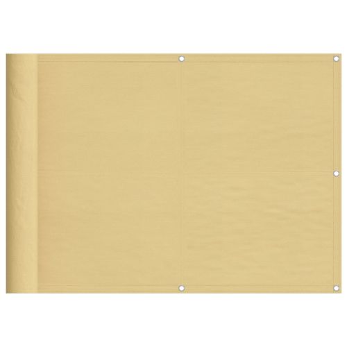 Балконски параван пясъчен 75x1000 см 100% полиестер оксфорд