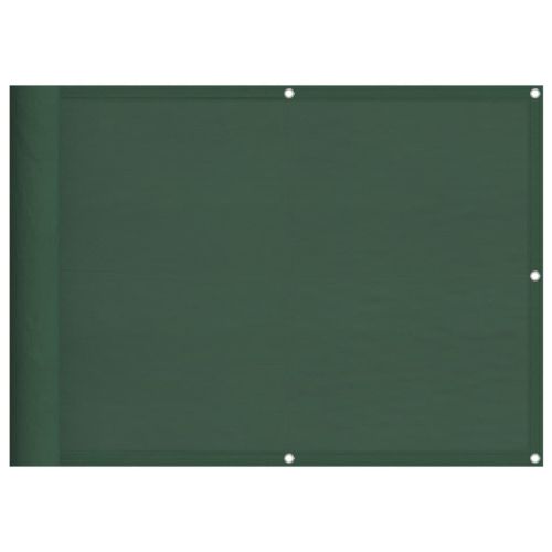 Балконски параван тъмнозелен 75x1000 см 100% полиестер оксфорд