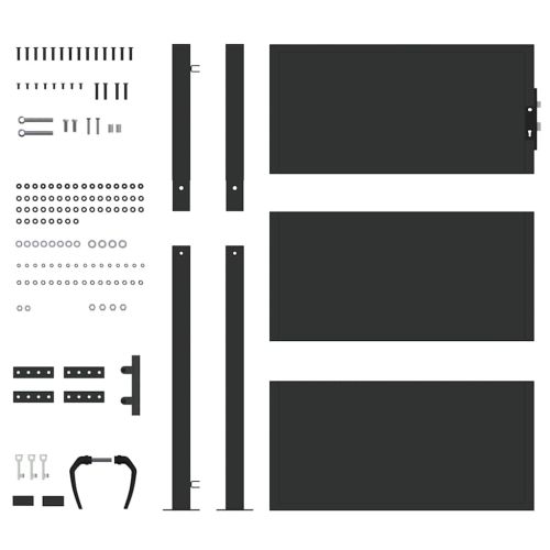 Градинска врата Черно 110 x 130 cm Прахово боядисана стомана