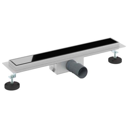 Душов дренаж с стъклено покритие Черно 50 cm