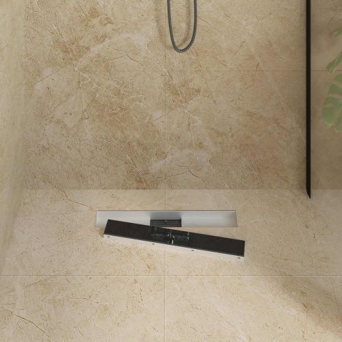 Душов дренаж с стъклено покритие Черно 60 cm