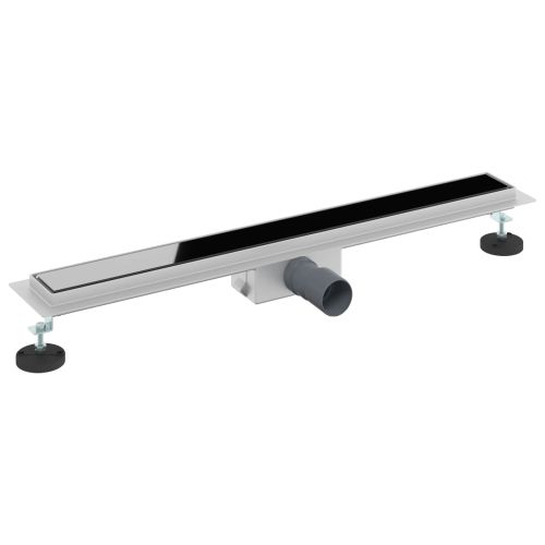 Душов дренаж с стъклено покритие Черно 70 cm