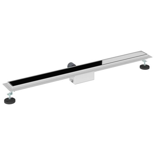 Душов дренаж с стъклено покритие Черно 100 cm