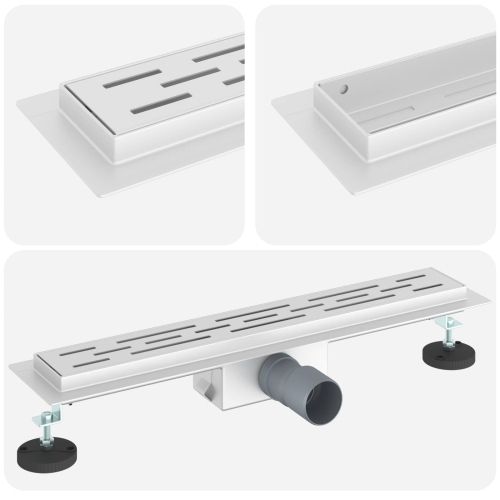 Душов дренаж с линия на дизайна Сребрист 50 cm