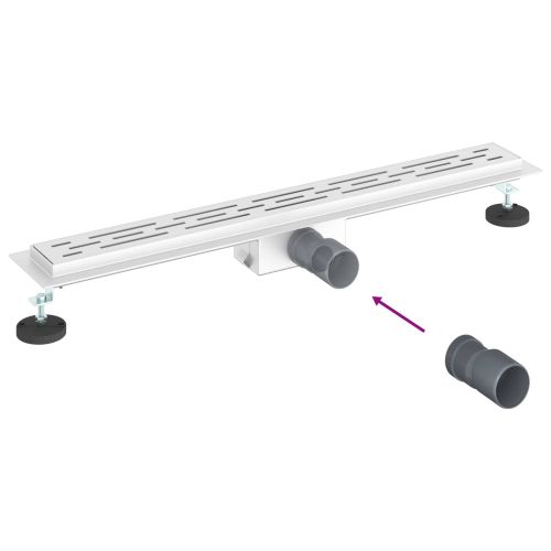 Душов дренаж с линия на дизайна Сребрист 80 cm