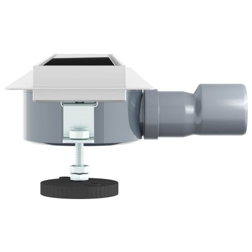 Душов дренаж с стъклен капак и 360° сифона Черно 50 cm