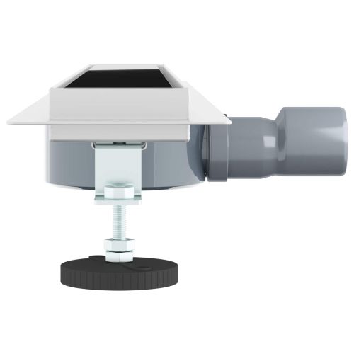 Душов дренаж с стъклен капак и 360° сифона Черно 70 cm