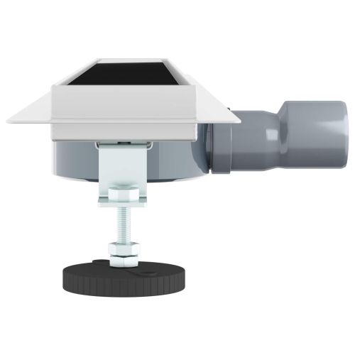 Душов дренаж с стъклен капак и 360° сифона Черно 80 cm