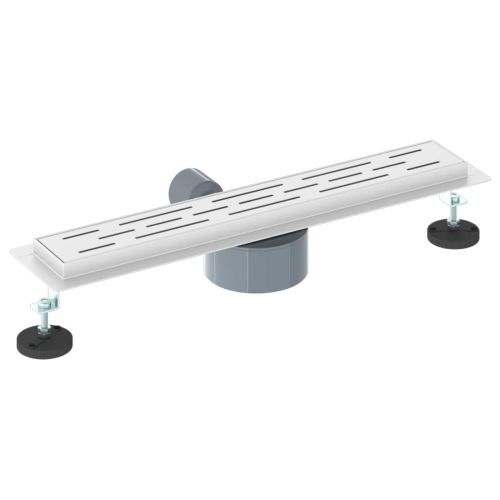 Душов дренаж с стъклен капак и 360° сифона Сребрист 50 cm