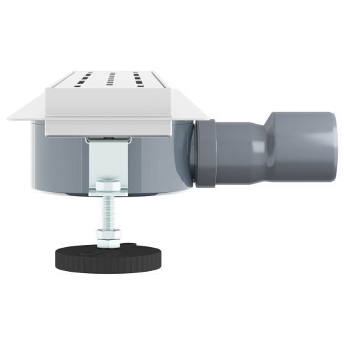 Душов дренаж с стъклен капак и 360° сифона Сребрист 50 cm