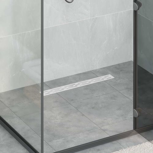 Душов дренаж с стъклен капак и 360° сифона Сребрист 60 cm