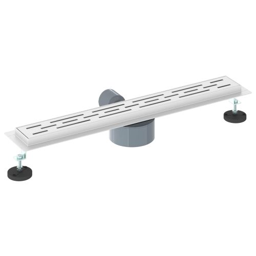 Душов дренаж с стъклен капак и 360° сифона Сребрист 60 cm