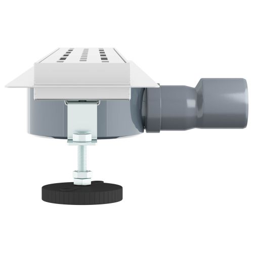 Душов дренаж с стъклен капак и 360° сифона Сребрист 60 cm