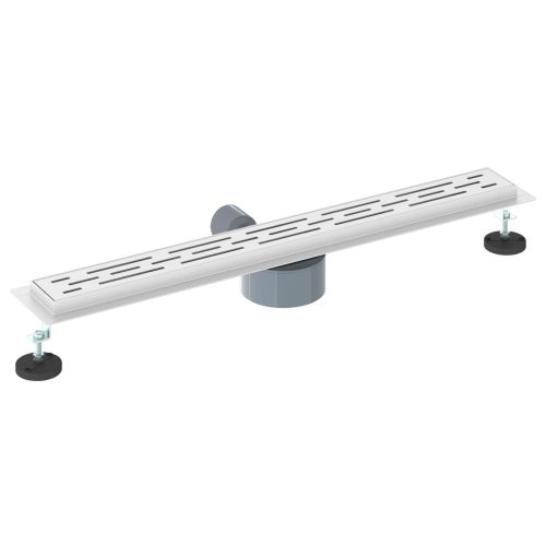 Душов дренаж с стъклен капак и 360° сифона Сребрист 70 cm