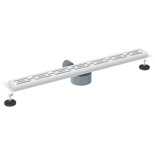 Душов дренаж с стъклен капак и 360° сифона Сребрист 80 cm