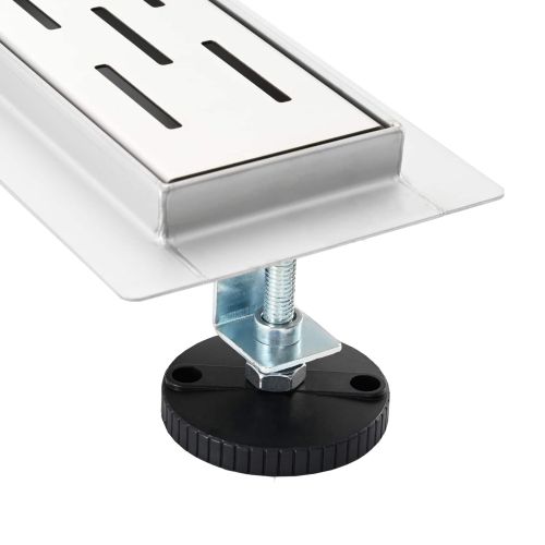 Душов дренаж с стъклен капак и 360° сифона Сребрист 80 cm