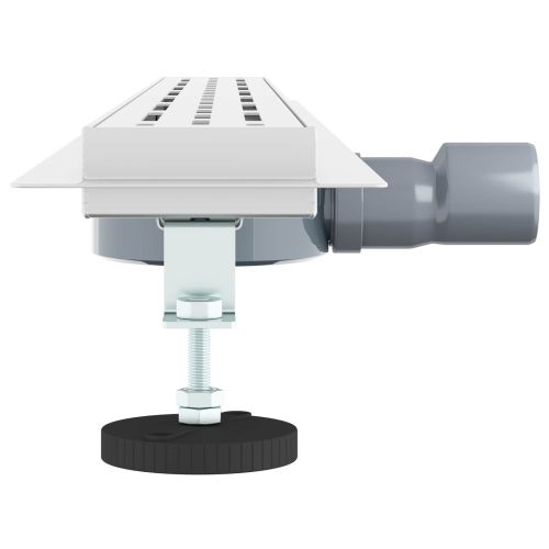 Душов дренаж с стъклен капак и 360° сифона Сребрист 90 cm