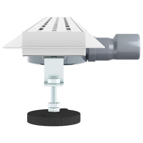 Душов дренаж с стъклен капак и 360° сифона Сребрист 100 cm