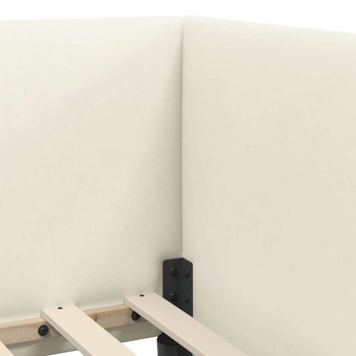 Ъглова рамка за легло Крем 100 см x 200 см Полиестер и шперплат