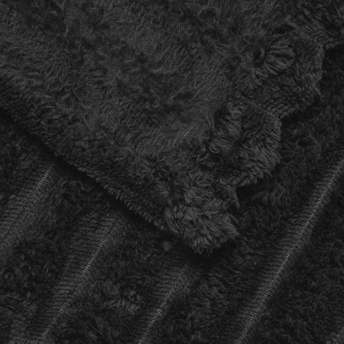 Одеала за хвърляне 6 pcs Черно 150 x 130 см Мека вълна