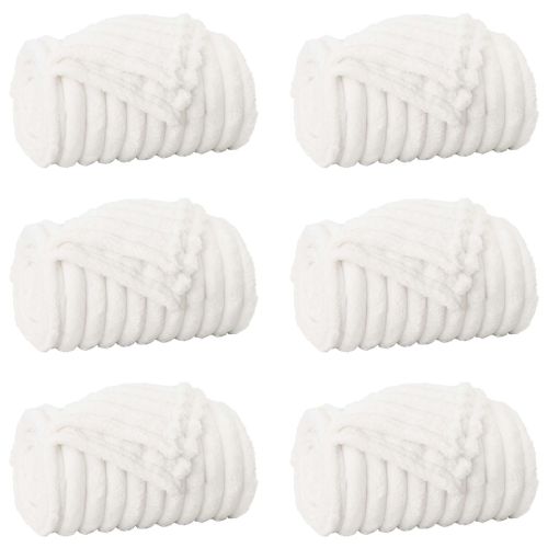 Одеала за хвърляне 6 pcs Бяло 240 x 220 cm Мека вълна