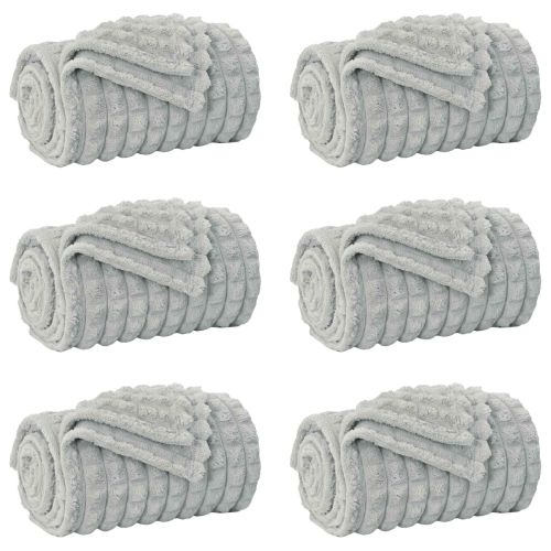 Одеала за хвърляне 6 pcs Сив 200 x 150 cm Мека вълна