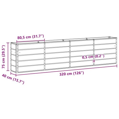 Кашпа Слонова кост 160 x 40 x 75 см Стомана