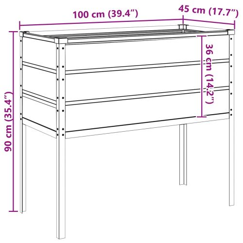 Кашпа Светлосиво 100 x 45 x 90 см Галванизирана стомана