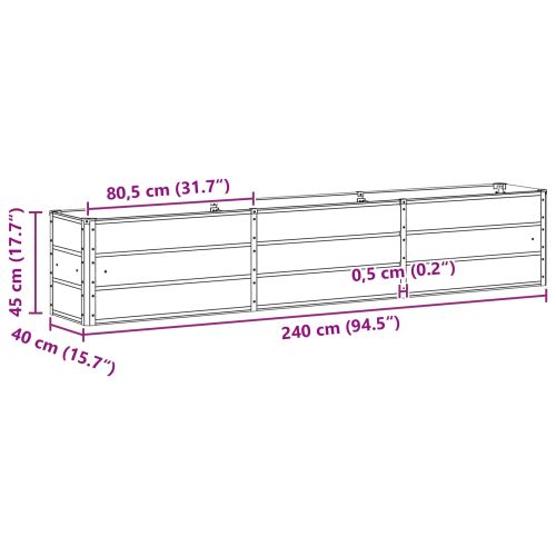 Кашпа Антрацит 240 x 40 x 45 cm Стомана