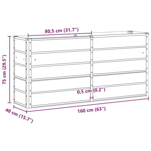Кашпа Зелен 160 x 40 x 75 см Стомана
